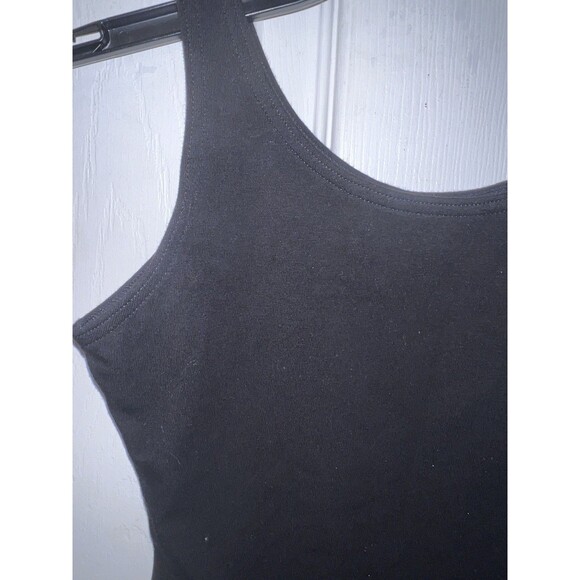 Capezio Tank Leotard Girls Black L 10-12 Ballet Legline Cotton Spandex Dance New - Picture 9 of 11